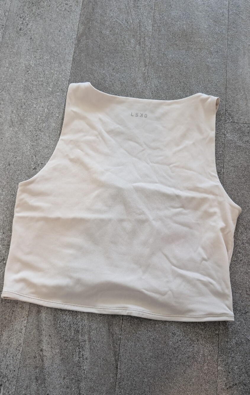 LSKD Liberty Ruched Tank - Shale Beige - Picture 2 of 2